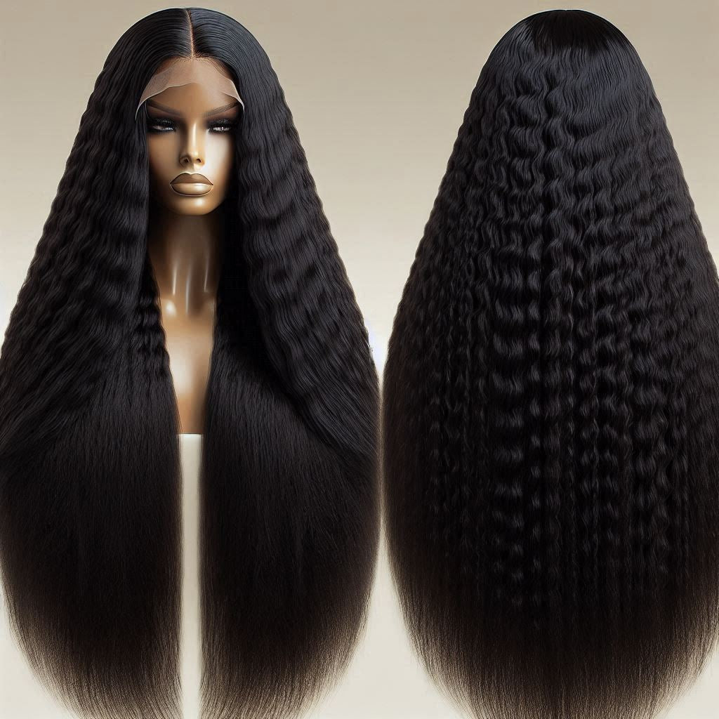 Embrace the beauty of natural hair with our 13x4 Kinky Yaki Straight Hair Wig